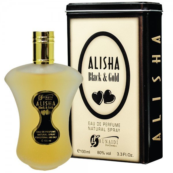 Alisha-Black-gold-by-hunaidi-The-Perfume-shop.jpg Alisha Black And Gold By Hunaidi For Unisex Eau De Parfum - Image 1